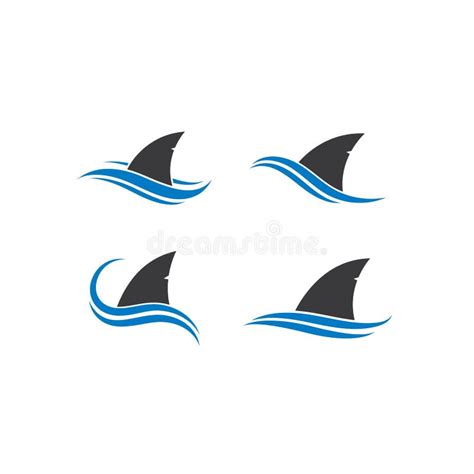 Shark Fin Logo Template Vector Icon Illustration Stock Vector