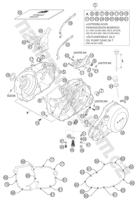 Náhradní díly KTM Schéma ENGINE CASE pro model KTM Supermoto 640