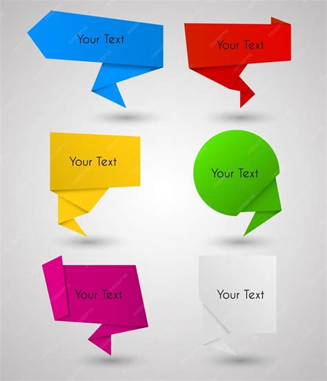 Premium Vector Origami Speech Bubble Abstract Banner Vector Color