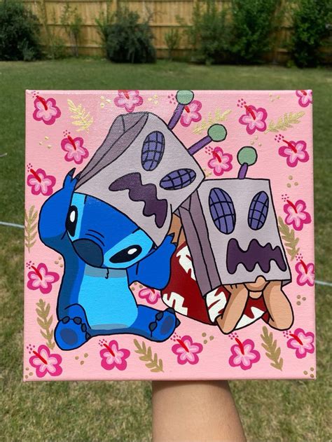 Lilo And Stitch Painting Disney Canvas Art Mini Canvas Art Diy