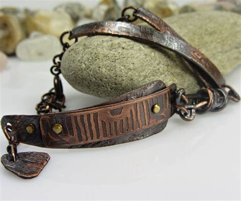 Hammered Copper Bracelet Mens Bracelet Handmade Solid Copper Jewelry