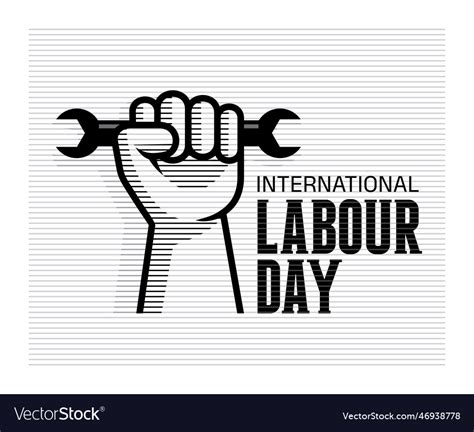 International labour day design poster with fist Vector Image