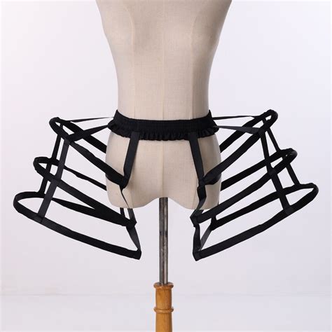 Victorian Women Double Pannier Crinoline Cage Hoop Bustle Cage