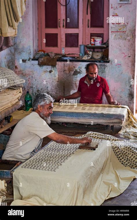 India, Rajasthan, Balotra, block printing textile Stock Photo - Alamy