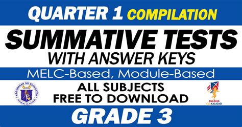 Grade 3 Summative Tests Quarter 1 Compilation All Subjects Deped Click