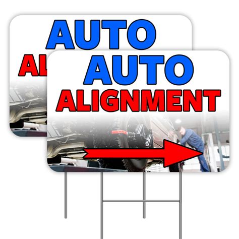 2 Pack Auto Alignment Yard Signs 16 X 24 Double Sided Print With