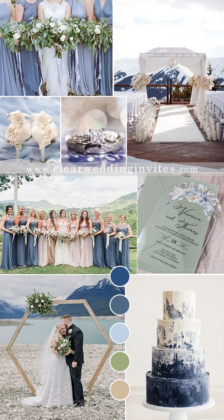 10 Beautiful Blue Wedding Color Palette with Custom Invitations – Clear ...