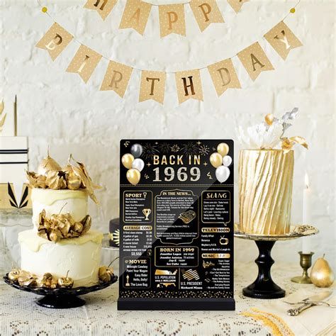 Snapklik.com : 55th Birthday Decorations For Men - Acrylic Poster Table ...