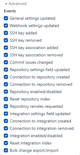 Audit Log Settings Git Integration For Jira Self Managed