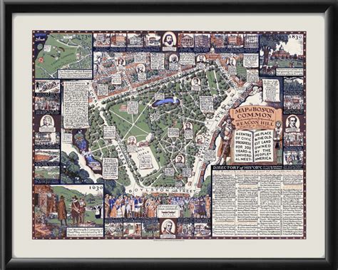 Boston Common 1930 | Vintage City Maps - Restored City Views