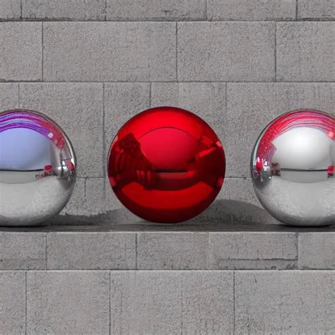 Chrome Spheres On A Red Cube Godrays Stable Diffusion OpenArt