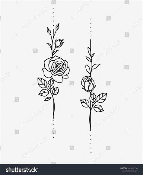 Rose With Stem Drawing