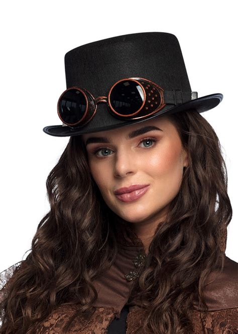 Chapeau Haut De Forme Steampunk Avec Lunettes Aux Feux De La F Te