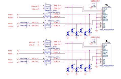 pcb design - Converting two USB 3.2 Gen1 TypeA Connectors to one USB-C Connector - Electrical ...