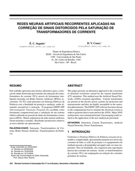 PDF Redes neurais artificiais recorrentes aplicadas na correção de