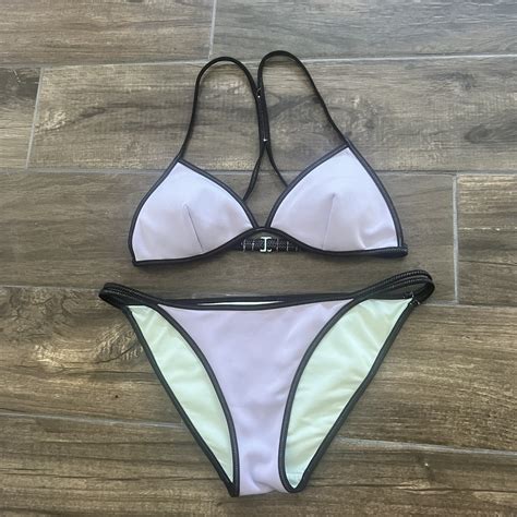 Victorias Secret Triangle Bikini Black And Purple Si Gem