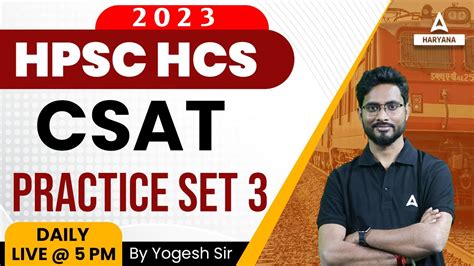 HPSC HCS 2023 CSAT Exam Haryana HCS CSAT Class Practice Set Paper