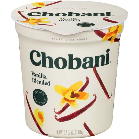 Chobani Vanilla Blended Non Fat Greek Yogurt 32 Oz