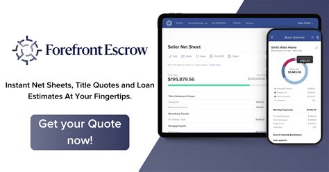 Forefront Escrow Title Quote Seller Net Sheet Loan Estimate