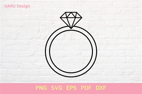 Diamond Ring Outline Graphic by HARUdesign · Creative Fabrica