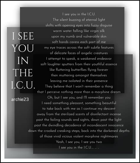 I See You In The Icu Archie23 Ptsd Poetry Emotions