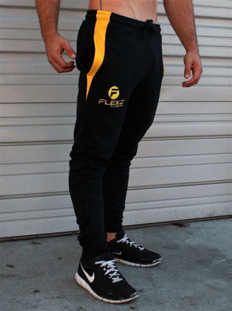 Gym Shark Fitted Sweatpants Bodybuilding Black Flexz Fitness