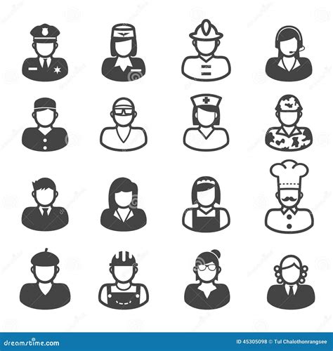 People Occupation Icons Stock Vector Image 45305098