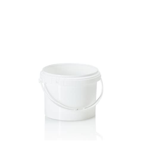 Ltr White Pp Tamper Evident Pail With Plastic Handle Cambrian