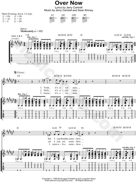 Alice In Chains Over Now Acoustic Guitar Tab In F Major Download