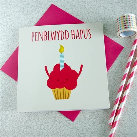 Penblwydd Hapus Happy Birthday Card In Welsh By Ohsusannahprint