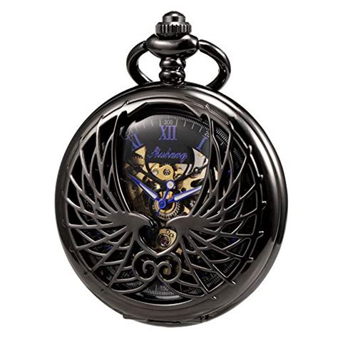 楽天市場TREEWETO Men s Women s Pocket Watch Mechanical Skeleton Eagle