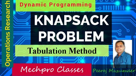 Knapsack Problem Using Tabulation Method Dynamic Programming