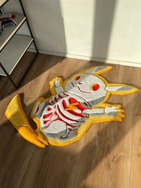 Rug Charmander Pokémon Skeleton Custom 3D Carpet Etsy Graphic rug