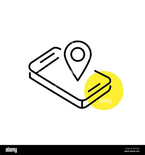 Location Tracking Using A Smartphone App Pixel Perfect Line Art Icon