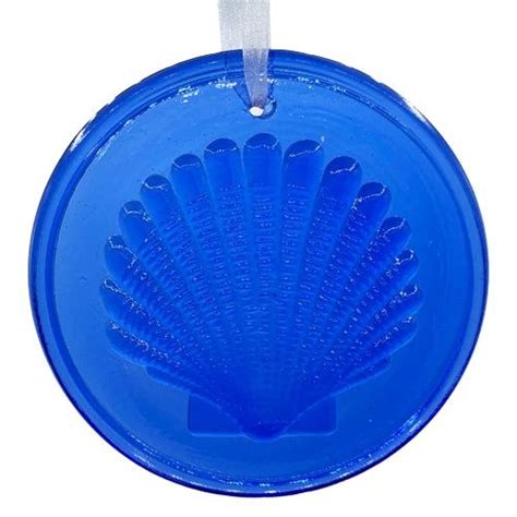 4 Round Cobalt Blue Glass Scallop Shell Suncatcher Wilford And Lee Home Accents