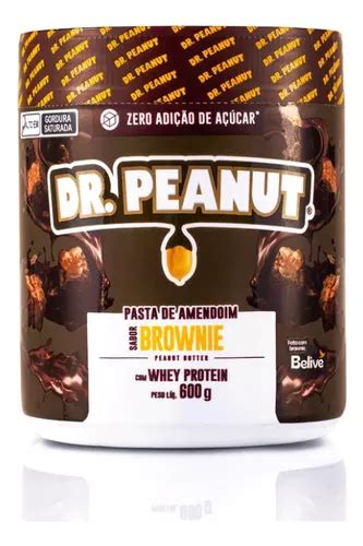 Pasta De Amendoim Whey Protein Sabor Brownie 600g Dr Peanut