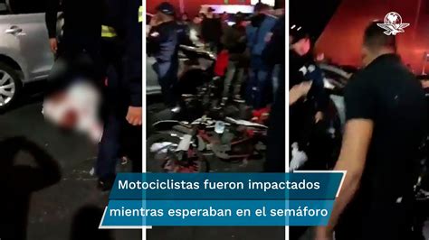 Automovilista Embiste A Varios Motociclistas En Neza Youtube