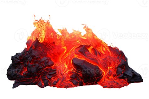 AI generated Volcanic Lava on transparent background. 37070350 PNG