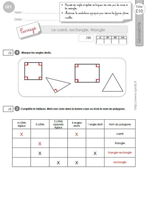 Ce Evaluation Les Angles Droits En Ce Cycle