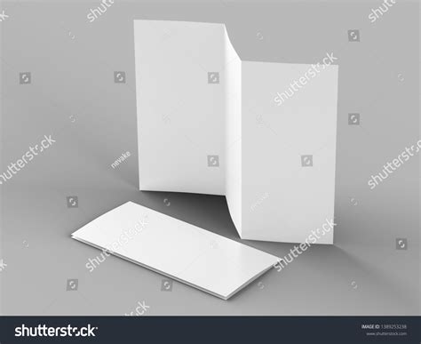 Open Trifold Brochure A4 Format Mockup3d Stock Illustration 1389253238