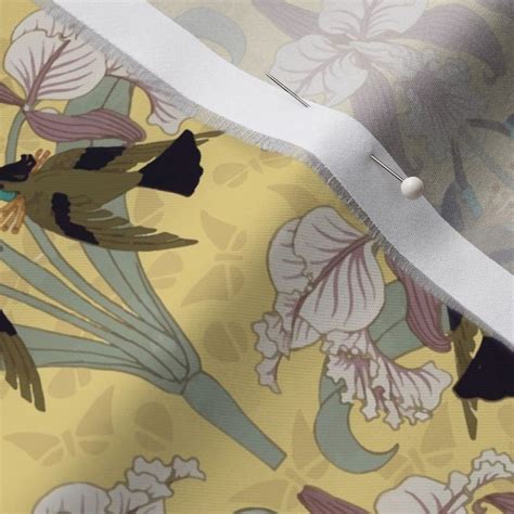 1897 Hummingbirds and Orchids by Fabric | Spoonflower