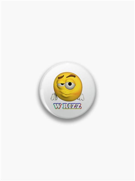 W Rizz Cursed Emoji Pin For Sale By Snazzyseagull Redbubble