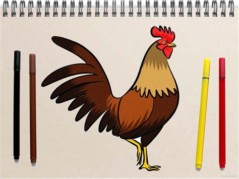 Dibujo de gallo Cómo dibujar un gallo paso a paso