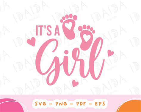 It's a Girl, Baby Shower, Svg, Png File for Cricut Sublimation, T-shirt Design, Svg Digital ...