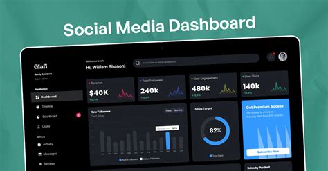 Social Media Dashboard, Graphic Templates - Envato Elements