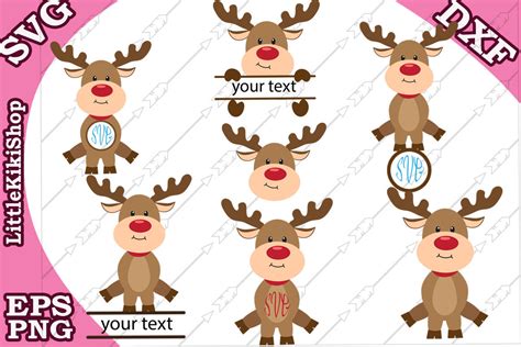 Reindeer Monogram Svg, CUTE REINDEER SVG, Christmas Svg By ...