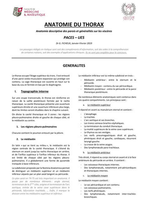 PDF Anatomie descriptive des parois et généralités sur les