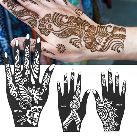 Buy Yfan India Henna Mehndi Temporary Tattoo Stencil Kit For Women Hand