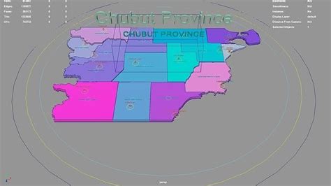 Chubut Province Argentina map region geography political 3D model ...