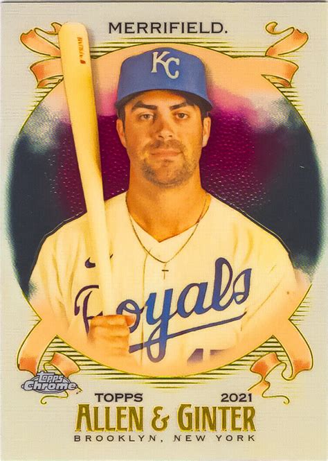 Whit Merrifield 2021 Topps Chrome Allen Ginter Card 179 Kansas City